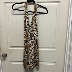 Forplay Brown and Tan Reptile Print Dress